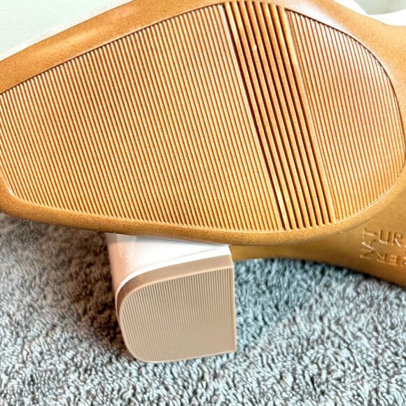 Naturalizer Size 8.5 Nude Beige Taupe Patent Suede Leather Block Heel Shoes - Picture 9 of 12